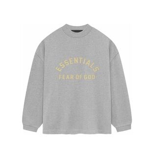 Fear of God Essentials Light Heather Gray Heavy Jersey long sleeve (3 oversized)